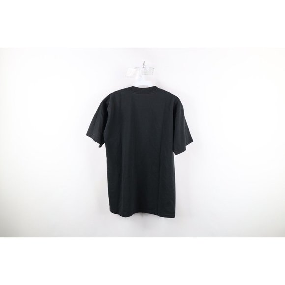 Vintage 90s Streetwear Mens Size Medium Faded Blank Short Sleeve T-Shirt Black - Picture 5 of 7